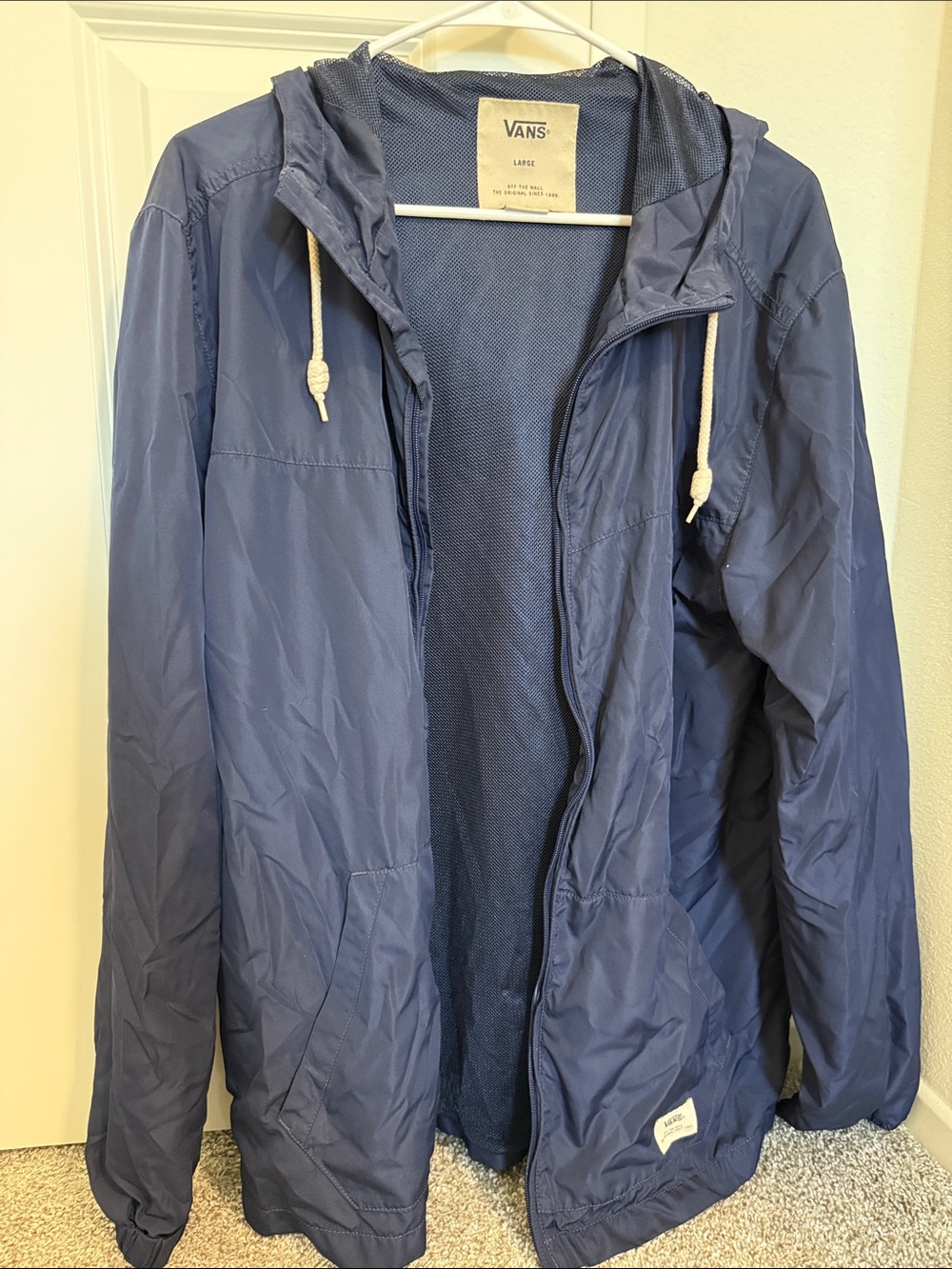 Vans Navy Hooded Windbreaker with Drawstring